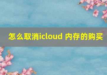 怎么取消icloud 内存的购买